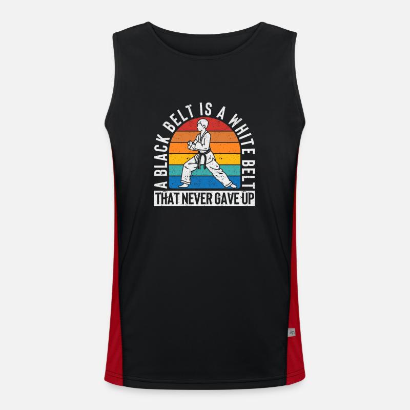 A black belt is a white belt Men's Functional Contrast Tank Top 