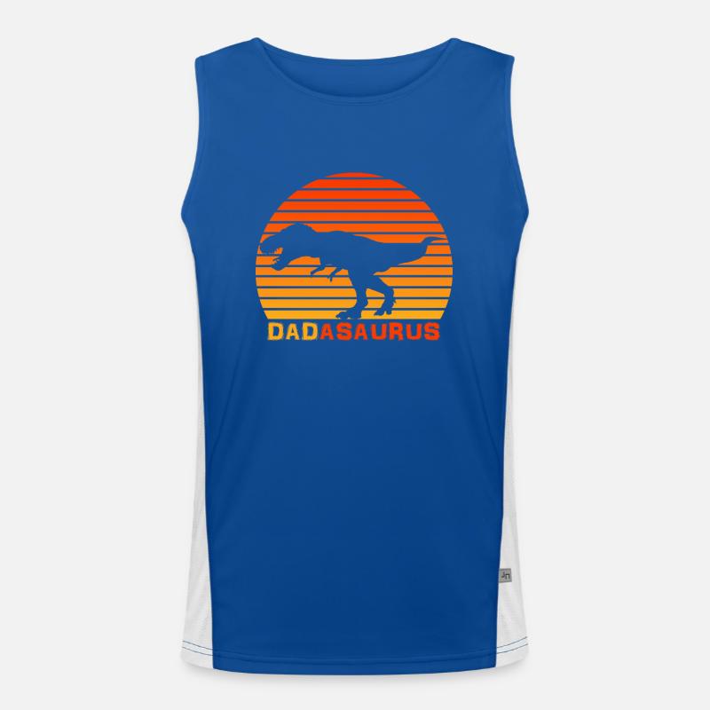 Dad Dinosaur dadasaurus For Dad Men's Functional Contrast Tank Top 
