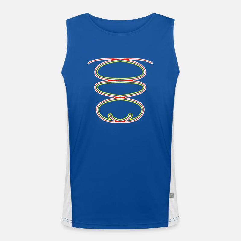 drawing 2 white Men's Functional Contrast Tank Top 