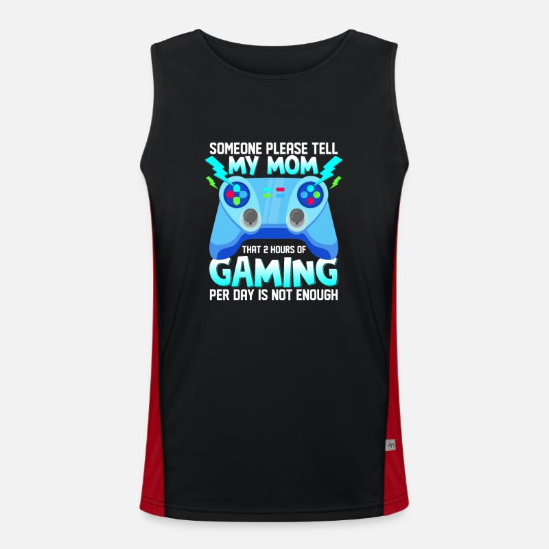 Bitte sagen Sie meiner Mutter, dass 2 Stunden Spielen nicht genug sind Funktionelles Kontrast-Tank Top für Männer 