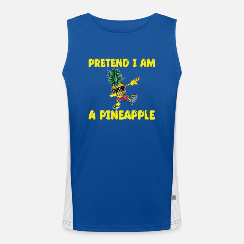 Dabbing Pineapple Shirt Men's Functional Contrast Tank Top 