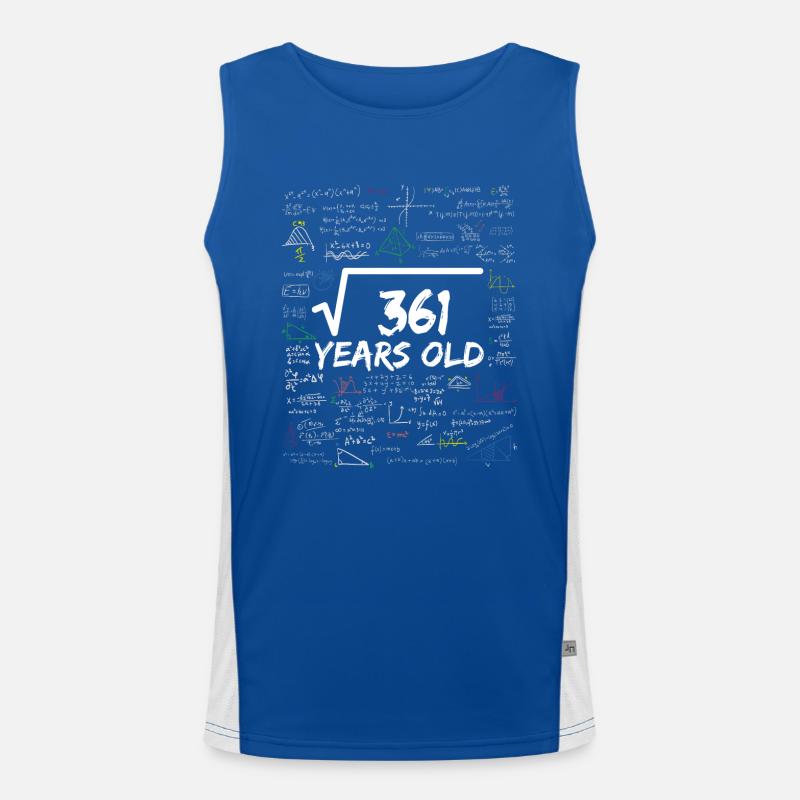 Square Root of 361 19TH Funny Math Birthday Funktionelles Kontrast-Tank Top für Männer 