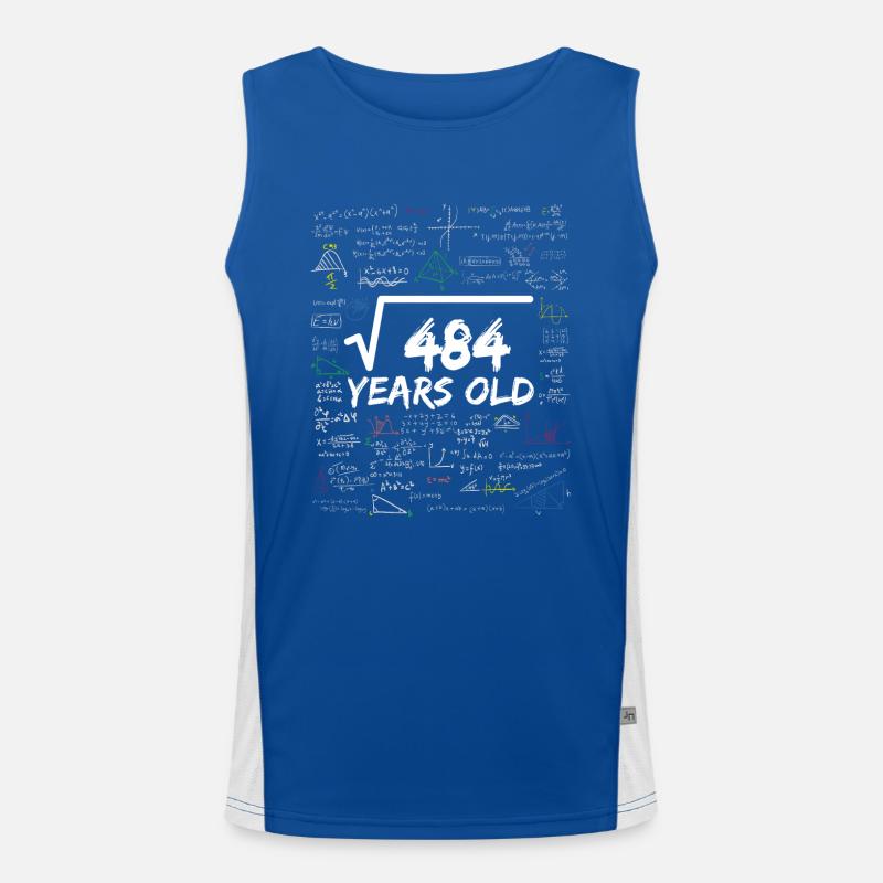Square Root of 484 22ND Funny Math Birthday Men's Functional Contrast Tank Top 