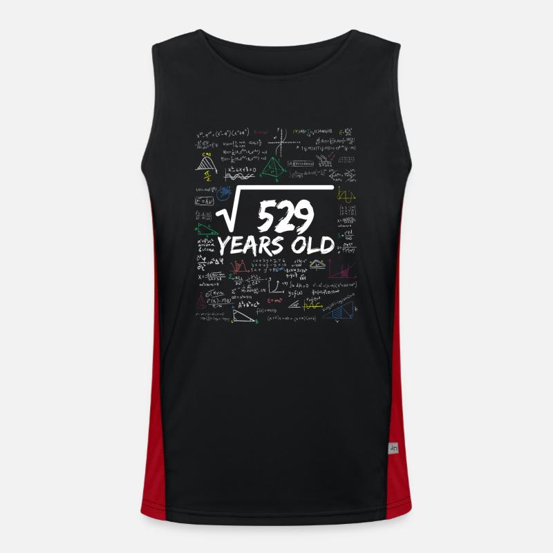 Square Root of 529 23RD Funny Math Birthday Men's Functional Contrast Tank Top 