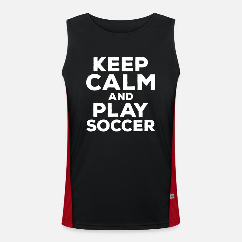 Keep Calm Play Soccer Men's Functional Contrast Tank Top 