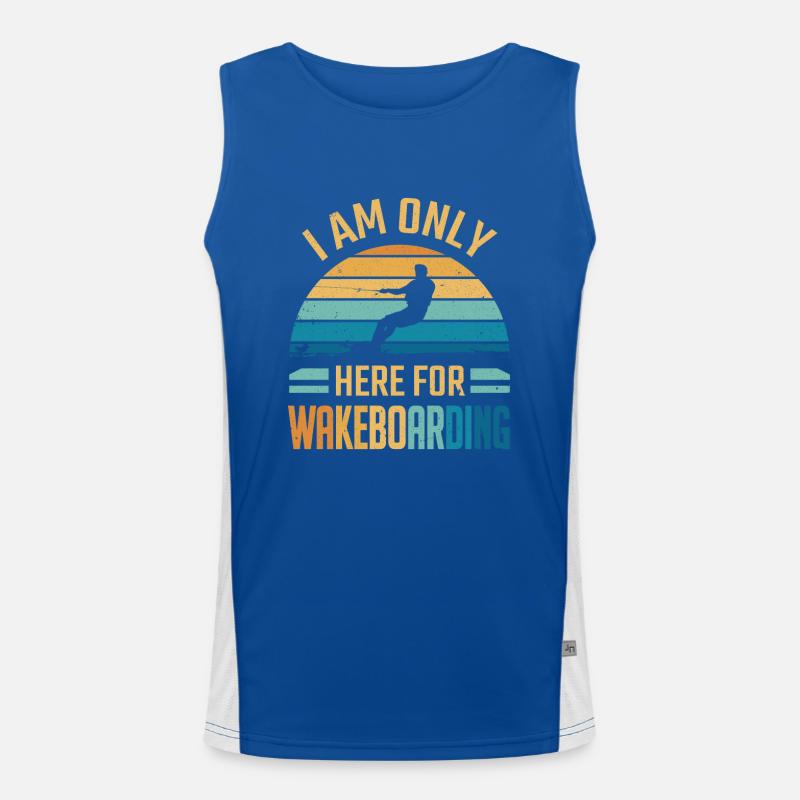 Je ne suis là que pour le wakeboard Débardeur respirant contrasté Homme 