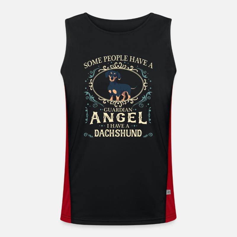 Dackel Hund Funktionelles Kontrast-Tank Top für Männer 