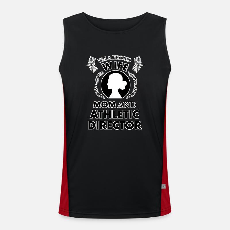 Stolze Ehefrau Mama Sportdirektorin Muttertag Funktionelles Kontrast-Tank Top für Männer 