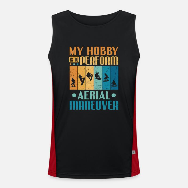 Mein Hobby Luftmanöver Wakeboarden durchführen Funktionelles Kontrast-Tank Top für Männer 