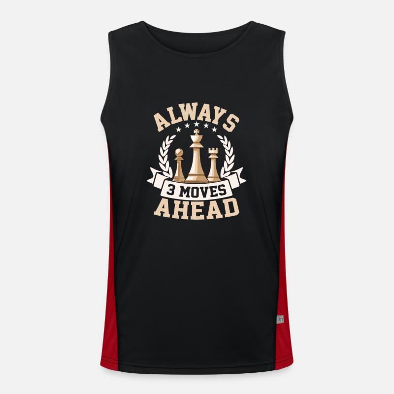Always 3 Moves Ahead Chess Board Chess Player Funktionelles Kontrast-Tank Top für Männer 