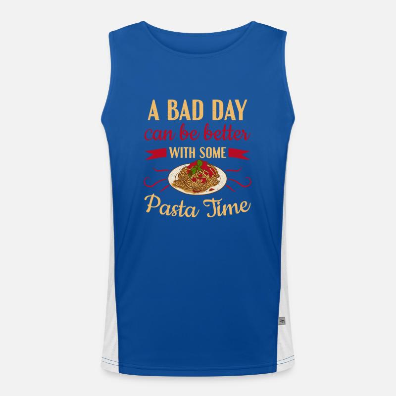 A Bad Day Can Be Better With Some Pasta Time Pasta Men's Functional Contrast Tank Top 