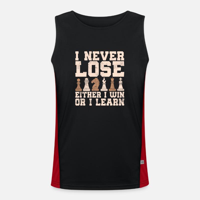 I Never Lose Either I Win Or I Learn Chess Board Funktionelles Kontrast-Tank Top für Männer 