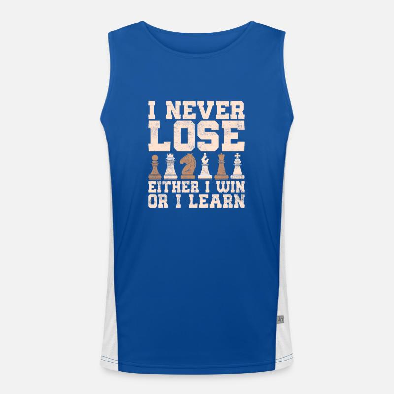 I Never Lose Either I Win Or I Learn Chess Board Men's Functional Contrast Tank Top 