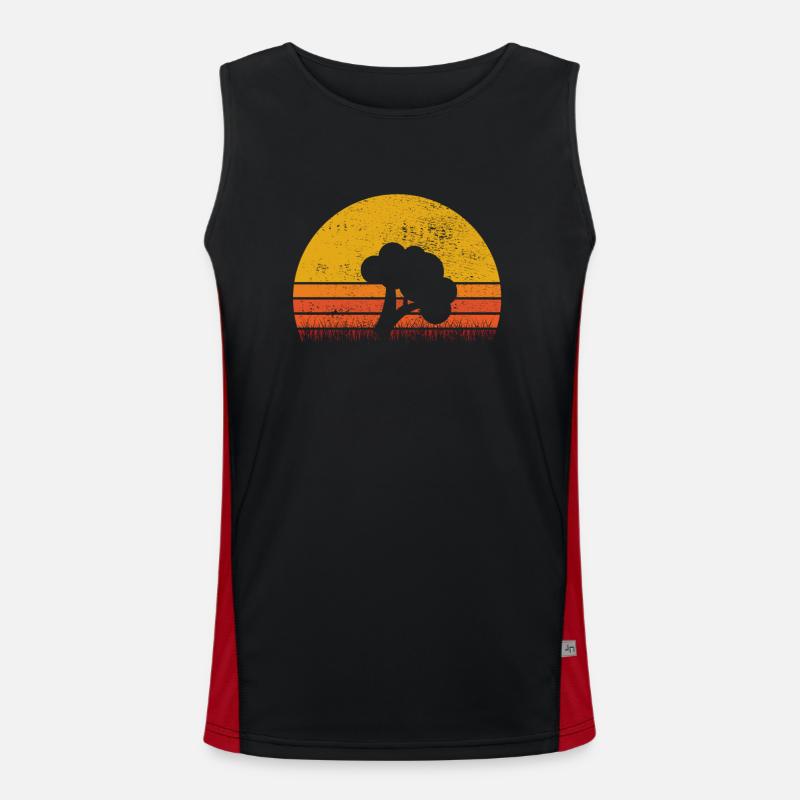 Broccoli Vegan Lover Retro Healthy Gift idea Funktionelles Kontrast-Tank Top für Männer 