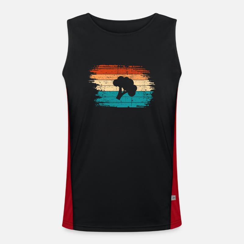 Broccoli Vegan Lover Retro Healthy Gift idea Funktionelles Kontrast-Tank Top für Männer 