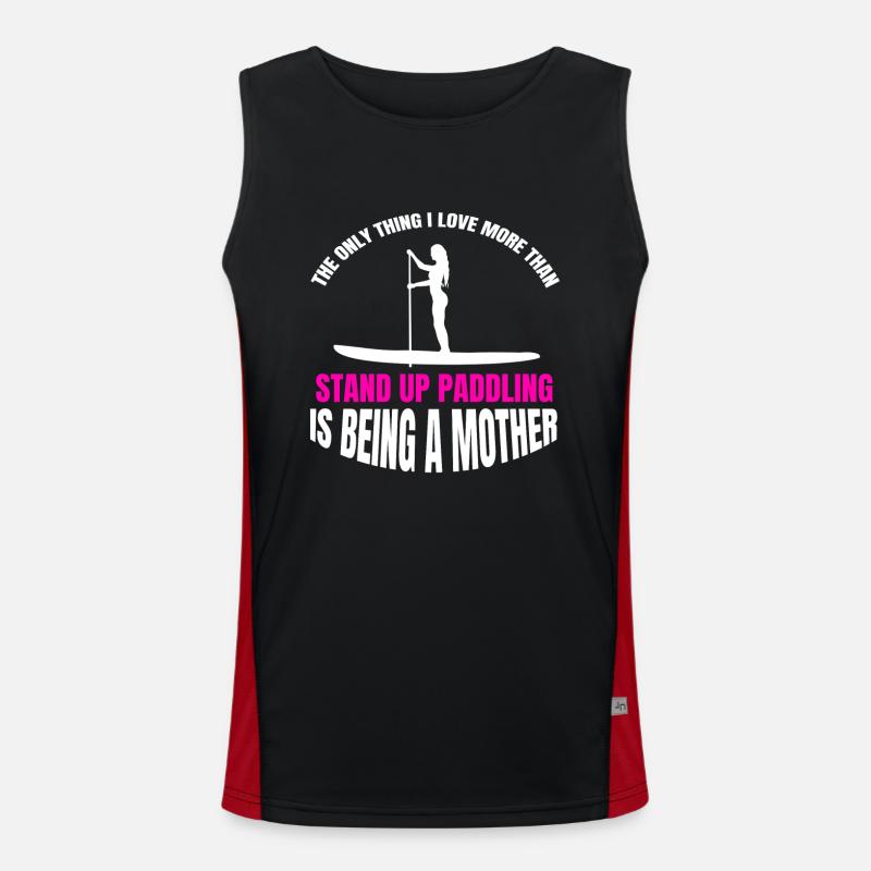 Stand Up Paddling lustiger Mutter Spruch Surfen Funktionelles Kontrast-Tank Top für Männer 