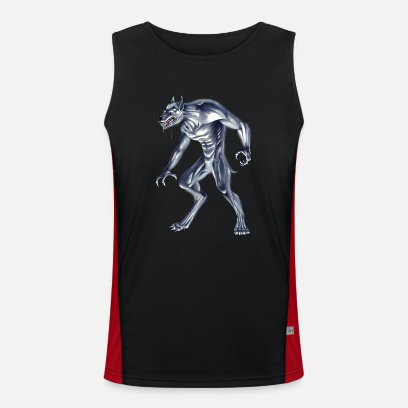 Kryptid Monster Dogman Funktionelles Kontrast-Tank Top für Männer 