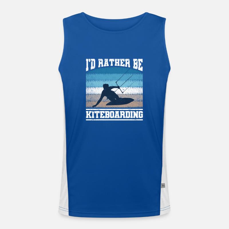I'd rather Kiteboarding Funny Kitesurfing Men's Functional Contrast Tank Top 