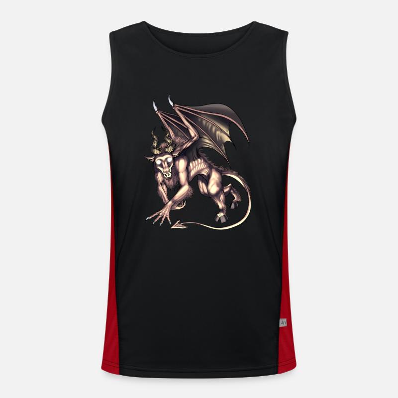 Jersey Devil Cryptid Creature - Men's Functional Contrast Tank Top  - black/red