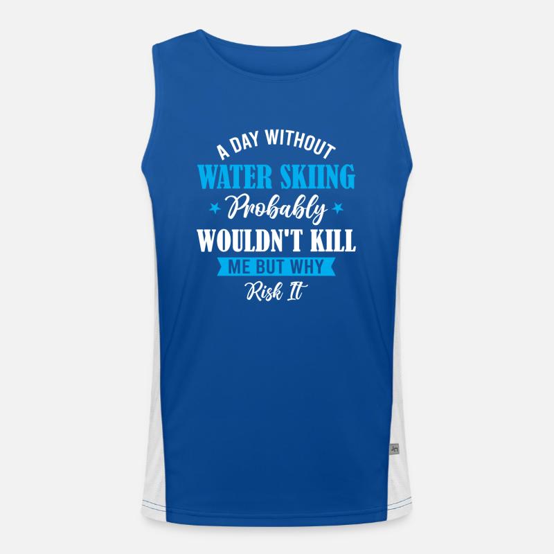 A Day Without Water Skiing Men's Functional Contrast Tank Top 