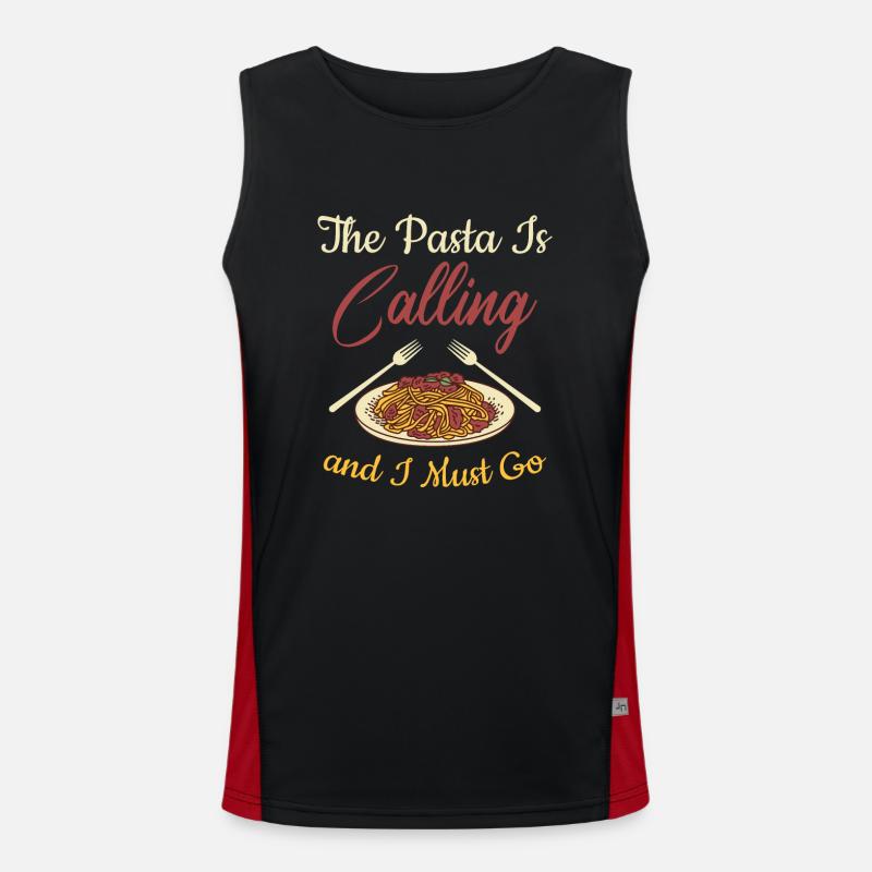 The Pasta Is Calling And I must Go Men's Functional Contrast Tank Top 