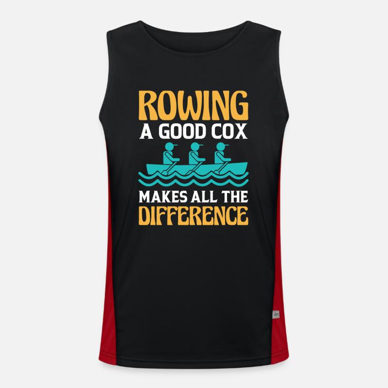 Rowing A Good Cox Makes All The Difference Funktionelles Kontrast-Tank Top für Männer 