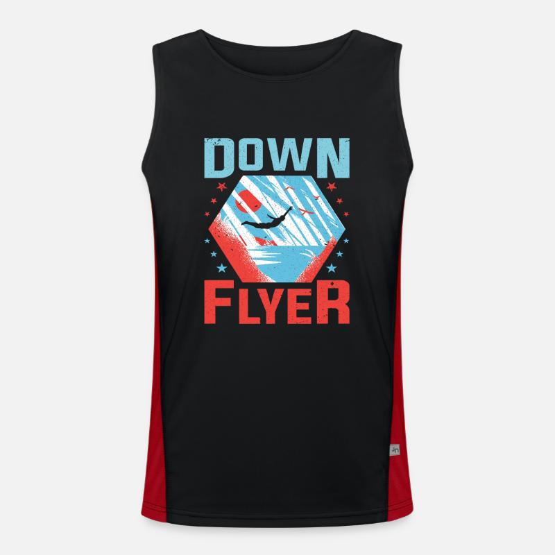 Down Flyer Cliff Jumping - Men's Functional Contrast Tank Top  - black/red