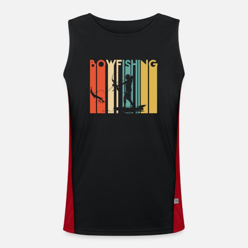 Retro bow fishing Men's Functional Contrast Tank Top 