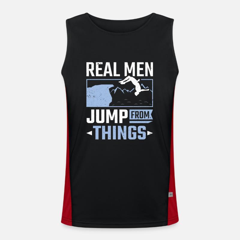 De vrais hommes sautent des choses Cliff Jumping Débardeur respirant contrasté Homme 