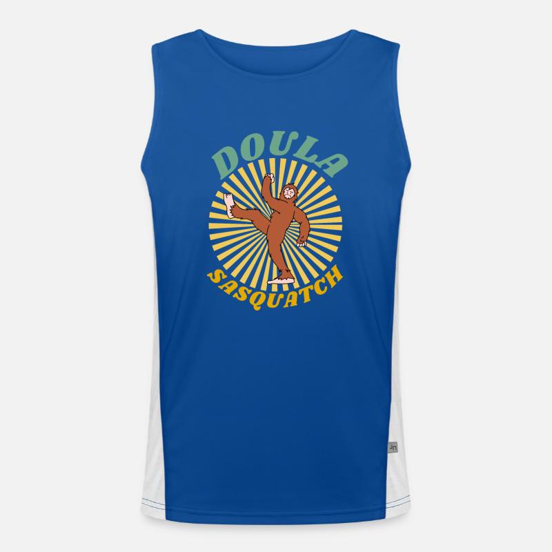Labor Coach Birthing Coach Doula Squad Sasquatch Men's Functional Contrast Tank Top 