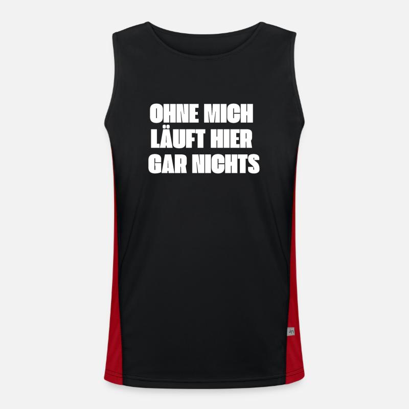 Workaholic Ohne mich laeuft nichts Arbeit Funktionelles Kontrast-Tank Top für Männer 