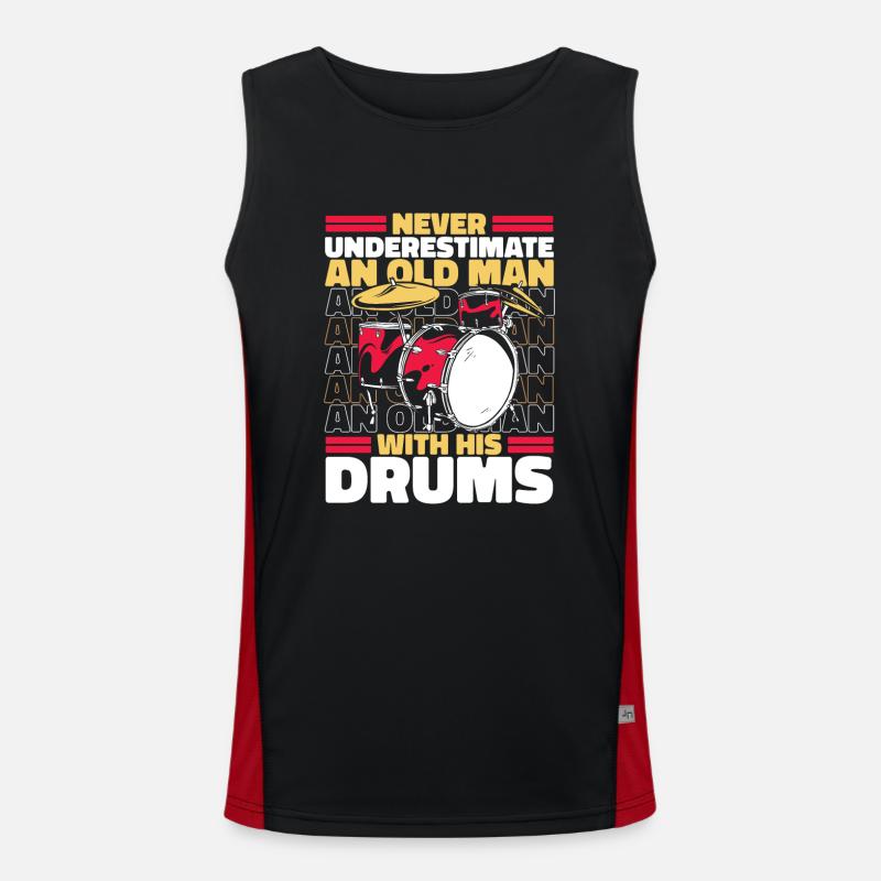 Drums Drummer Drum Drummer - Men's Functional Contrast Tank Top - black/red