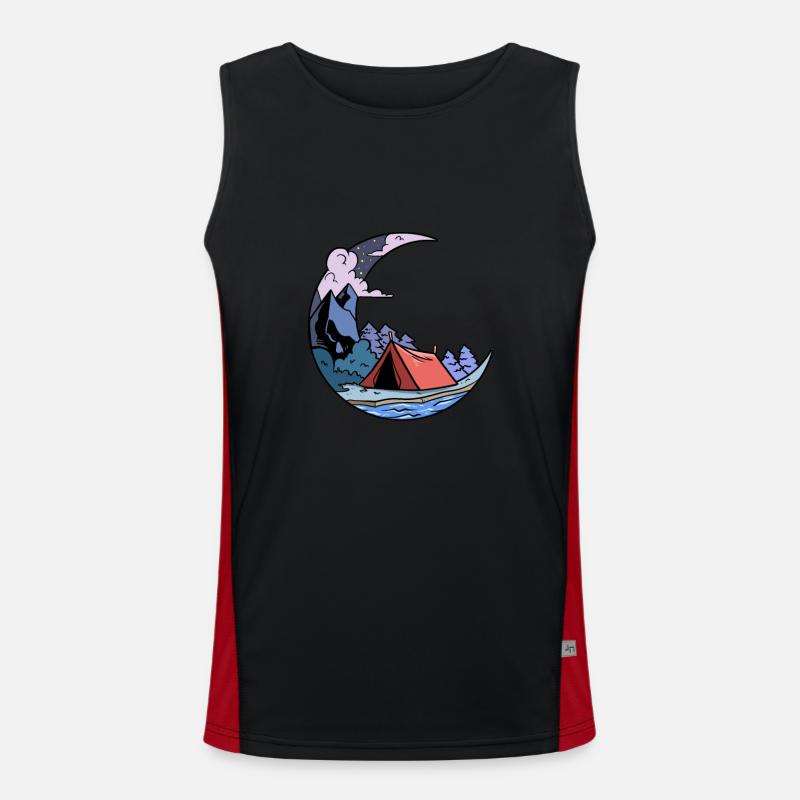 Camper Campingplatz Moon Camp Camping Funktionelles Kontrast-Tank Top für Männer 