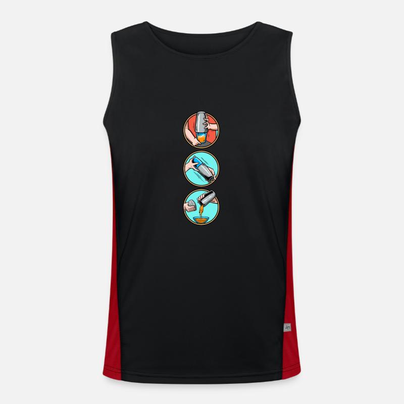Cocktails Bartender Mix Cocktail Barkeeper Men's Functional Contrast Tank Top 