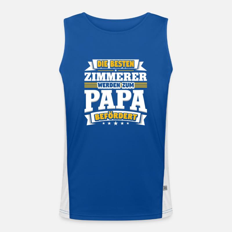 Zimmerer werden zum Papa befördert Funktionelles Kontrast-Tank Top für Männer 
