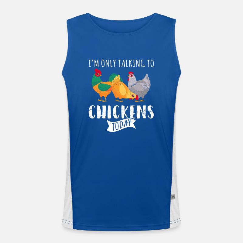 I'm Only Talking To Chickens Today Funny Chicken L Funktionelles Kontrast-Tank Top für Männer 