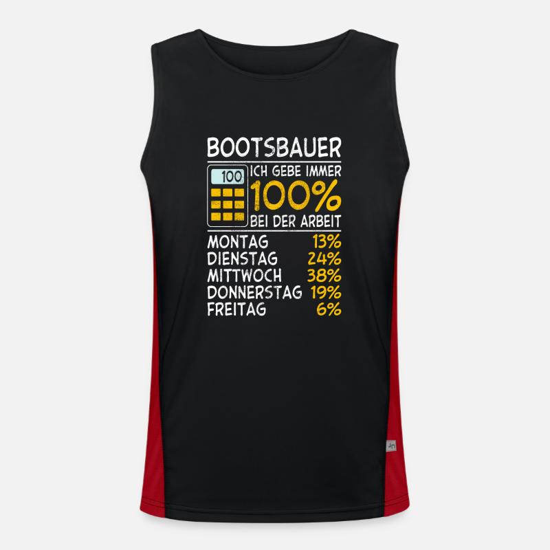 Bootsbauer Ich gebe immer 100% bei der Arbeit Lohn Funktionelles Kontrast-Tank Top für Männer 