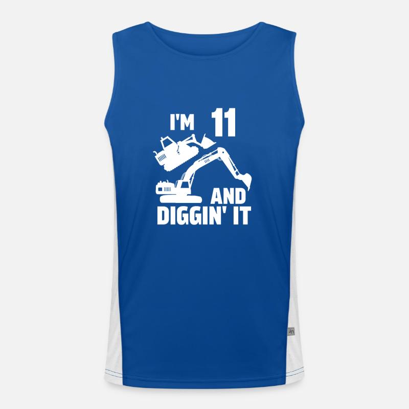 Ich bin 11 und Diggin' It Funktionelles Kontrast-Tank Top für Männer 