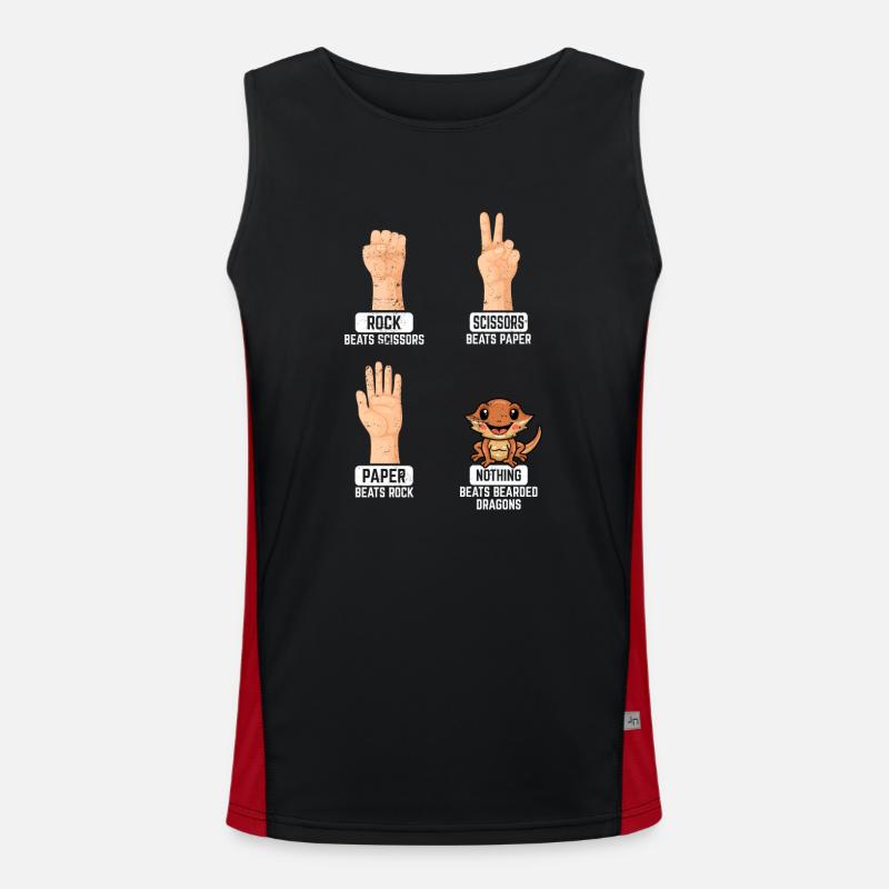 Rock Paper Scissors Nothing Beats Bearded Dragons Funktionelles Kontrast-Tank Top für Männer 