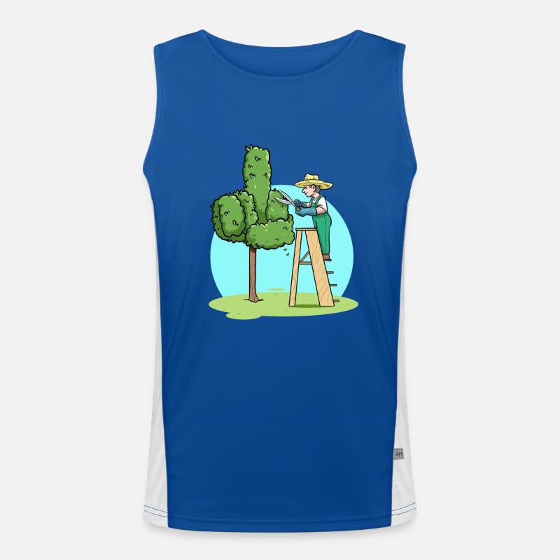 Gartengärtner Schnitthecke Mittelfinger Gartenarbeit Funktionelles Kontrast-Tank Top für Männer 