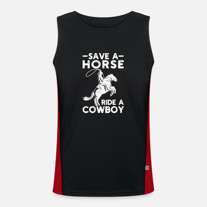 Witzig Reiten Reiten Reiter Sicher ein Pferd Funktionelles Kontrast-Tank Top für Männer 