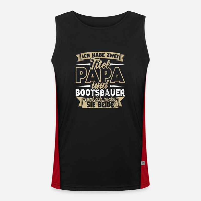 Bootsbauer Zwei Titel Papa Schiffsbauer Funktionelles Kontrast-Tank Top für Männer 