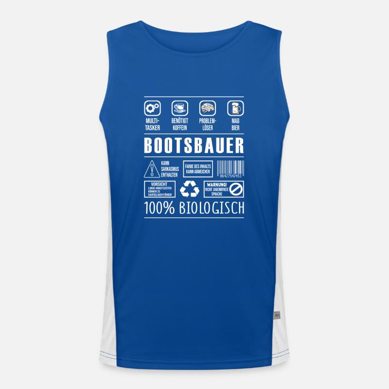 Bootsbauer Beruf Spruch lustig Schiffsbauer Funktionelles Kontrast-Tank Top für Männer 