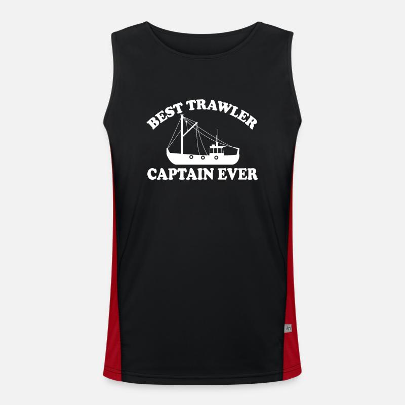 Fischkutter Kapitän Funktionelles Kontrast-Tank Top für Männer 