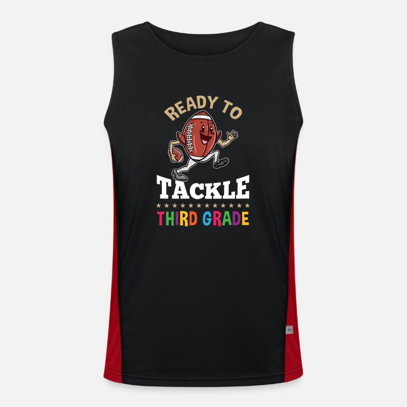 Ready To Tackle Third Grade Erster Schultag Funktionelles Kontrast-Tank Top für Männer 
