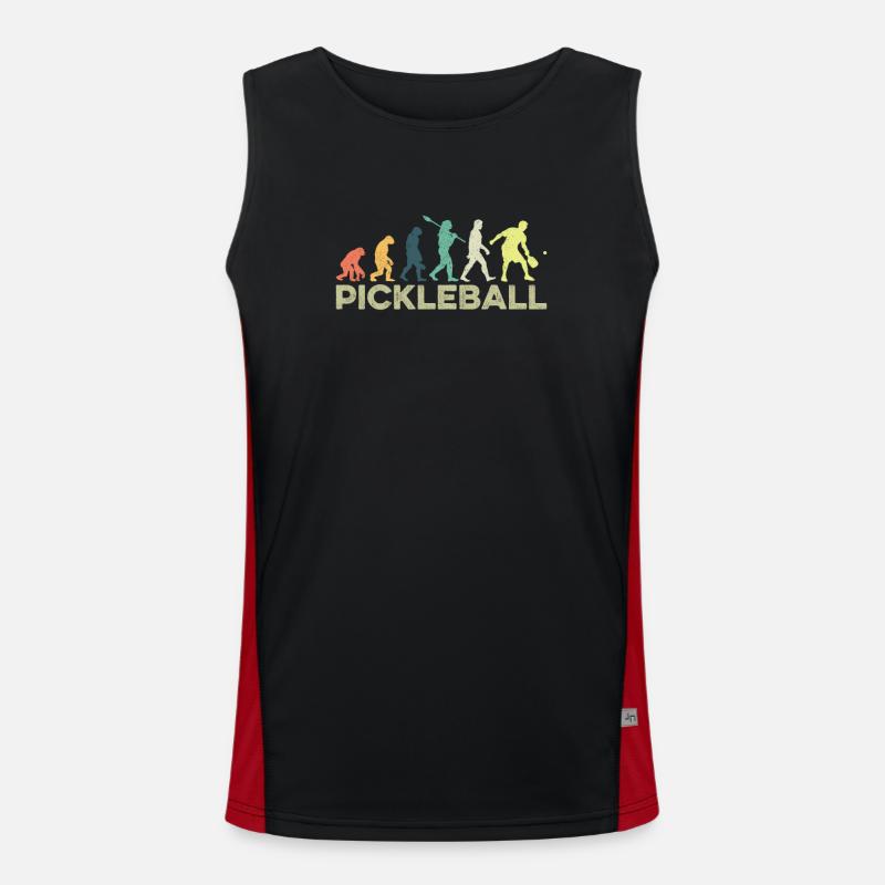 Spaß Pickleball Paddle Pickleball Player Evolution Funktionelles Kontrast-Tank Top für Männer 