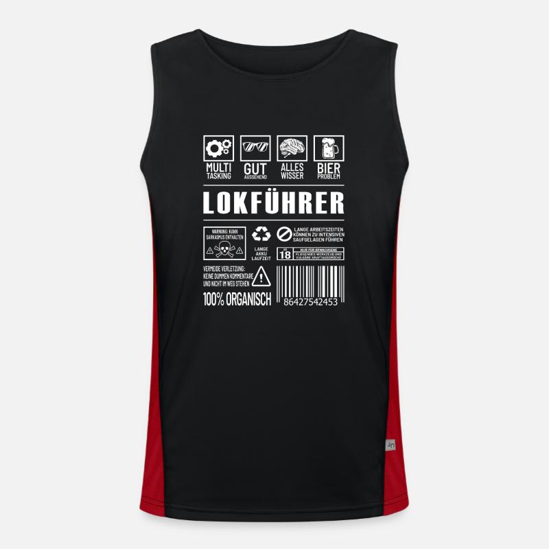 Lokführer Lustiger Beruf Spruch Schaffner Funktionelles Kontrast-Tank Top für Männer 