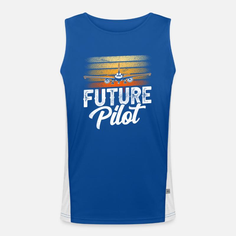 Future Pilot Kleinflugzeug Jet Leichtflugzeug Funktionelles Kontrast-Tank Top für Männer 