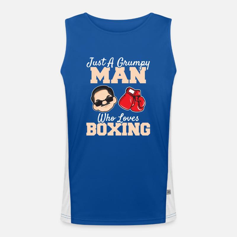 Just Grumpy Man Who Loves Boxing Funny Boxing Coac Funktionelles Kontrast-Tank Top für Männer 
