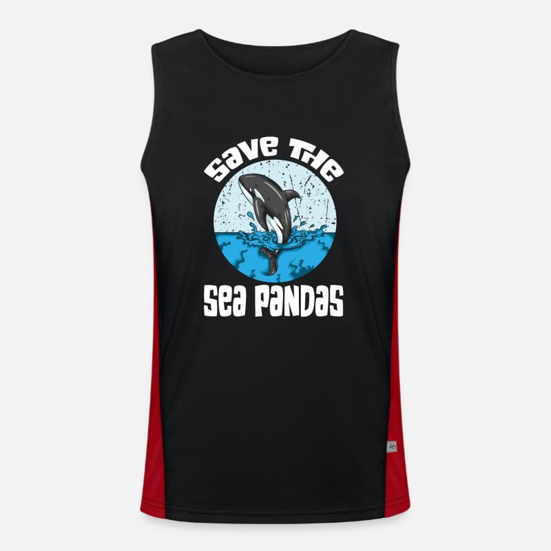 Orca Wale Blauwal Buckelwal Walschutz Schützer Funktionelles Kontrast-Tank Top für Männer 